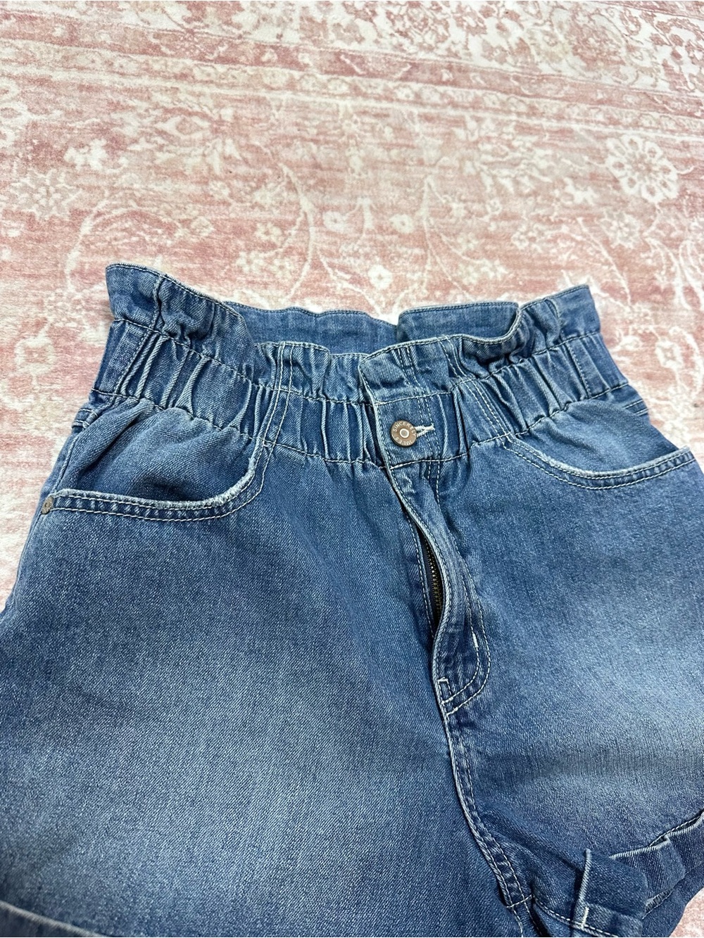 “Paper Bag” 💙 Denim High Waisted Shorts - Picture 2 of 10
